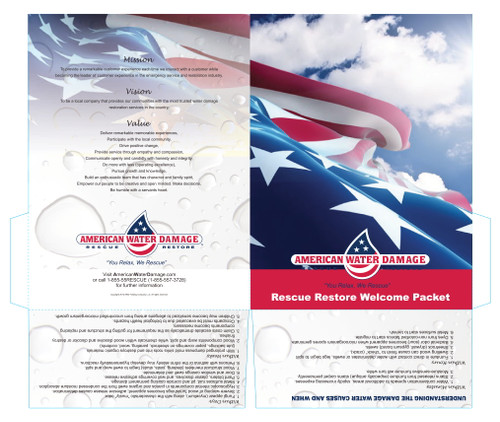 Presentation Folders - 12" x 18" - 4/0 (4 Color Single Sided) - 14 pt. C2/S - Flat - Coating: Gloss aqueous one side - Pockets: Left: pocket Right: pocket w/ b.card - Finished: Standard 9 x 12