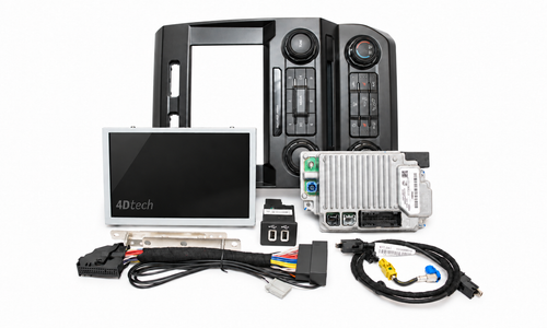F150 (2018) 4'' to 8'' SYNC 3 Conversion for vehicles w/ SYNC - 428 conversion kit contents, 4Dtech watermark