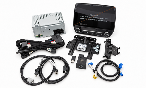 Transit (20-21') 4'' to 8'' Touchscreen Conversion for vehicles w/o SYNC - 428 conversion kit contents, 4Dtech watermark