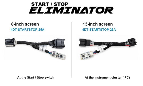 Ford Escape 2023–2026 Start / Stop Eliminator: choose 8-inch screen switch version 25A or 13-inch screen IPC version 26A