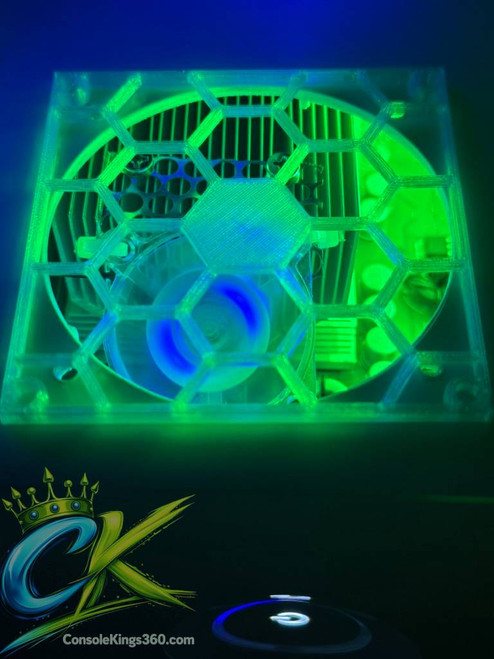 Xbox 360 Phat RGH  Clear Fan Grills  Custom LEDs ConsoleKings360