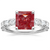 Fancy Dark Brownish Pink 4.3Ct Diamond Radiant Cut Engagement Ring with Halo Diamond