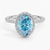 Fancy Intense Blue 5Ct Diamond Oval Cut Engagement Ring with Halo Diamond