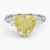 Fancy Vivid Yellow 3.5Ct Diamond Heart Cut Engagement Ring with Halo Diamond
