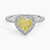 Fancy Vivid Yellow 3.5Ct Diamond Heart Cut Engagement Ring with Halo Diamond