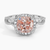 Fancy Intense Orangy Pink 3ct Diamond Cushion Cut Engagement Ring with Halo Diamond