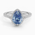 Fancy Intense Blue 3.5Ct Diamond Pear Cut Engagement Ring with Halo Diamond
