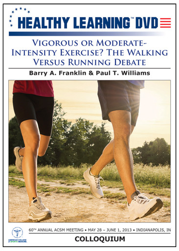 Vigorous or Moderate-Intensity Exercise? The Walking Versus Running Debate  details the intensity levels of activity that provide the most improved fi  tness and the best health outcomes. The DVD reviews the results of several  epidemiological research