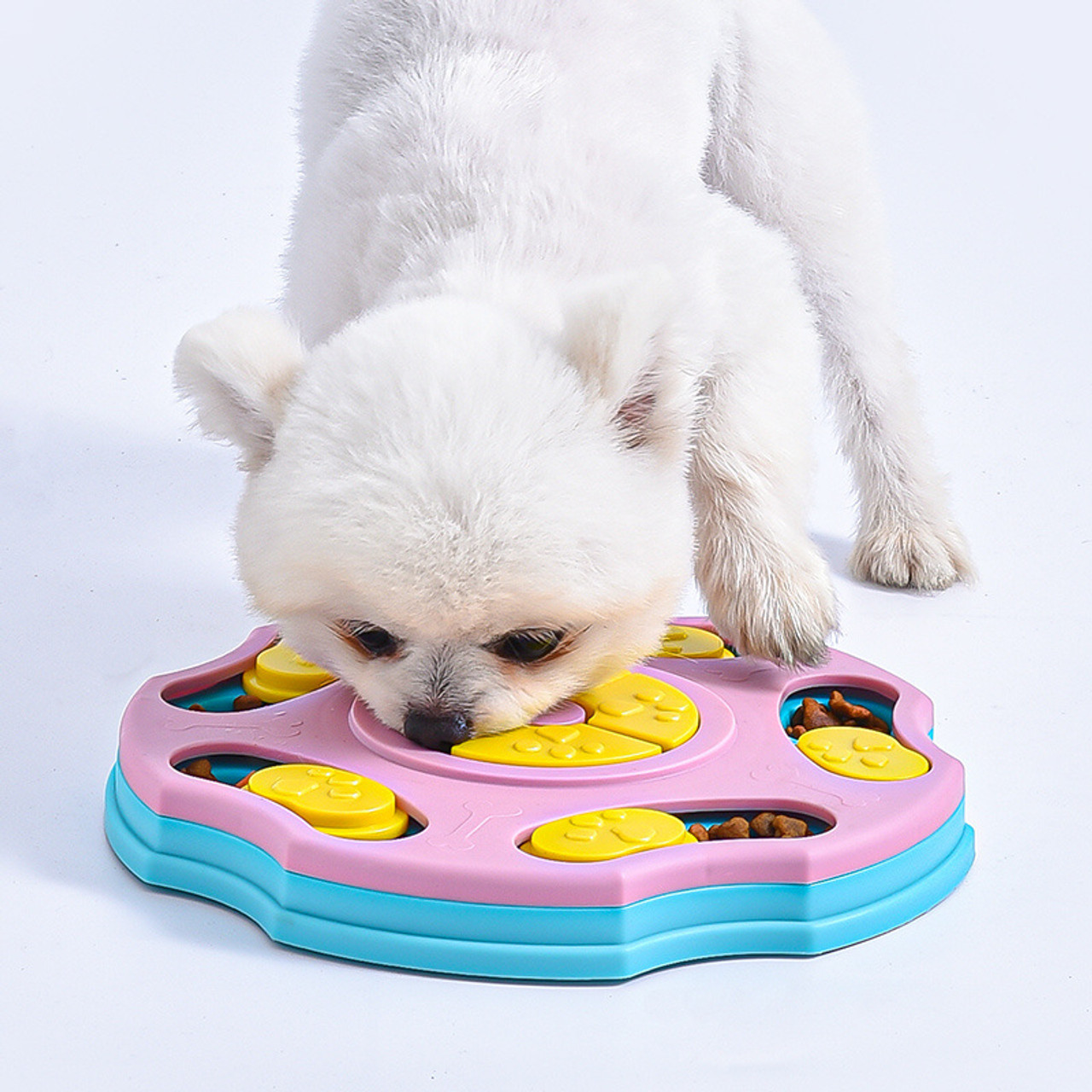 Pet Life Blue 'Grip N' Play' Treat Dispensing Football Shaped