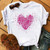 Butterfly Heart Printed T Shirt