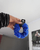 Front view of scrunchie is the color blue