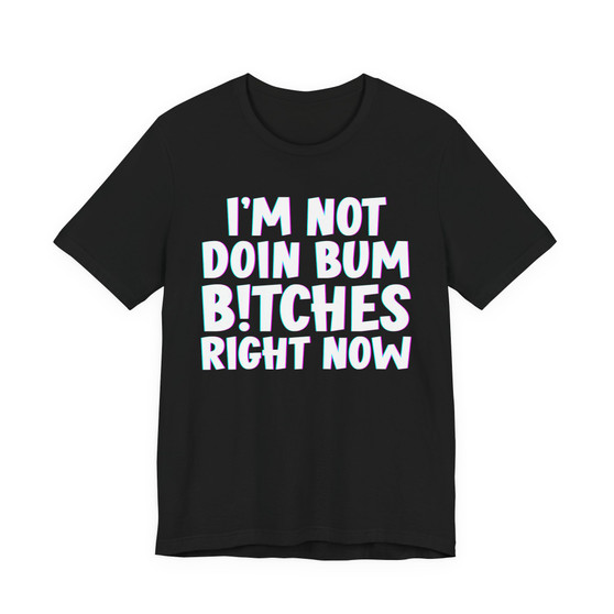 I'm Not Doin Bum Bitches Right Now - T-shirt 