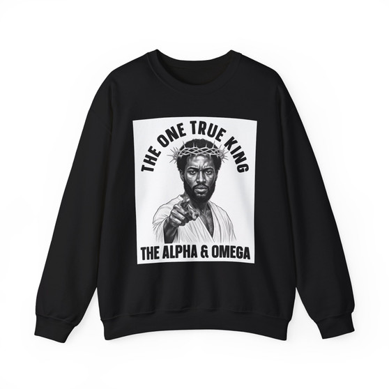 The One True King The Alpha & Omega (Black Jesus) - Sweatshirt