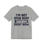 I'm Not Doin Bum Bitches Right Now T-shirt (blurred)