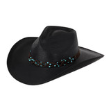 SOMBRERO VAQUERO DE PALMA BLANCA TURQUESA 30X