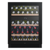 VWD050SBA-X -  50 bottle* dual zone cellaring & serving wine cabinet. *based on a Bordeaux shaped bottle. Black Glass