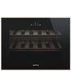 CVIA618RNR2 - 60cm Dolce Stil Novo Compact Wine Cellar - Black Glass, Copper Trim, Right Hinge