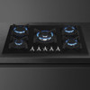 PV375NAU - 75cm Classic Gas On Tempered Glass Cooktop - Black