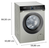 WG56B2FSAU 10kg iQ700 Front Load Washing Machine with i-Dos Silver Innox