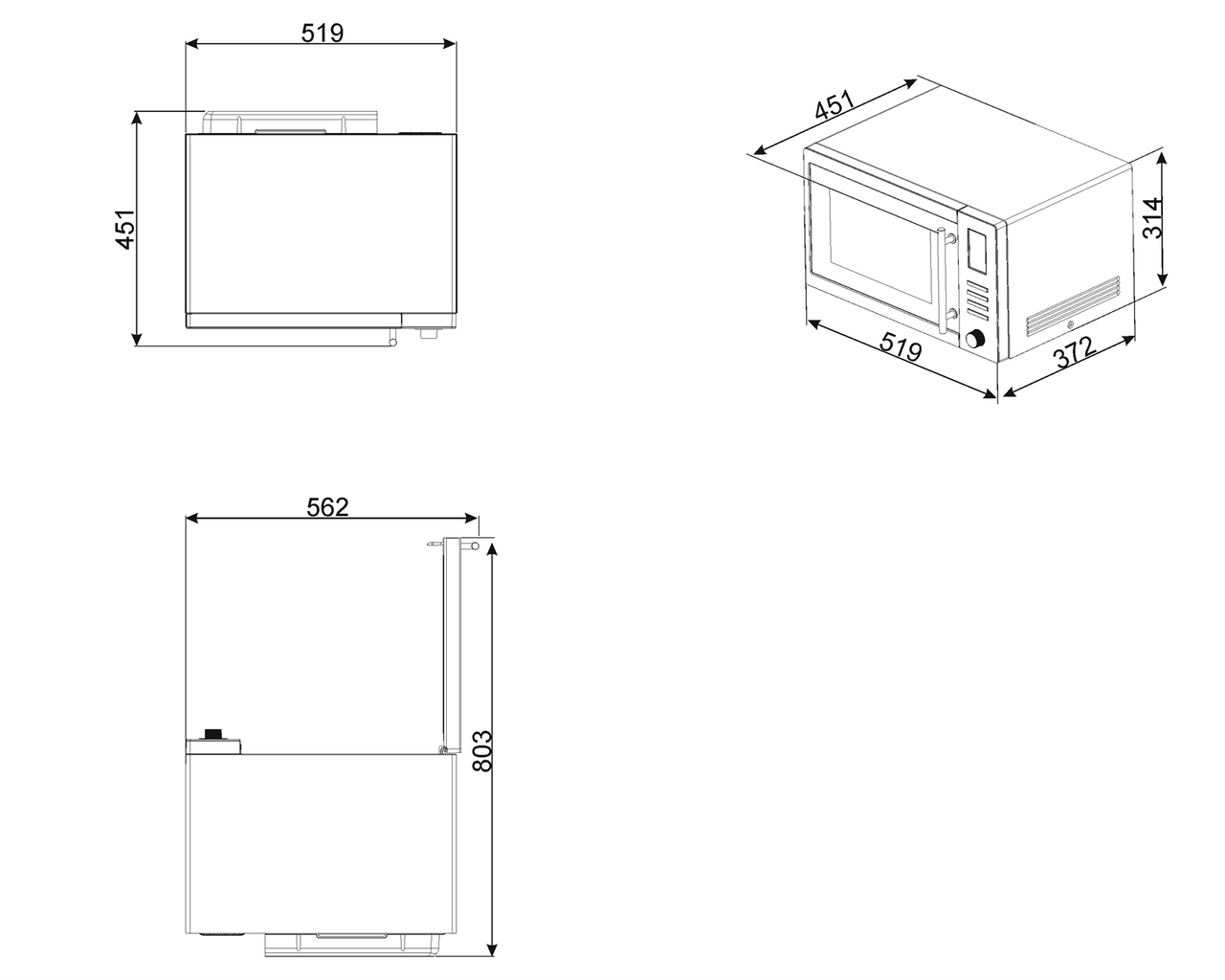 SAM34XI - 34L Freestanding Inverter Microwave Oven With Grill - Stainless Steel