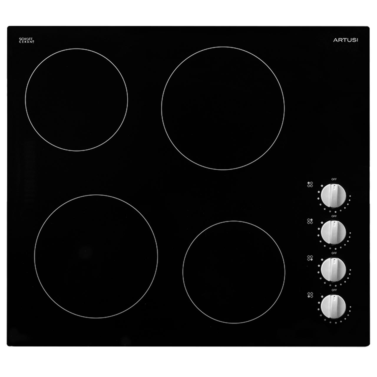 CACC604 - 60cm Ceramic 4 Zone Cooktop - Black