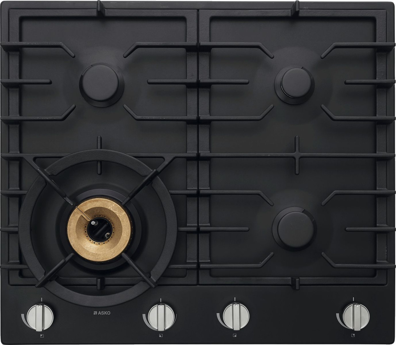 HG1666AD  - 60cm 4 Burner Gas Cooktop With Wok Burner  - Anthracite