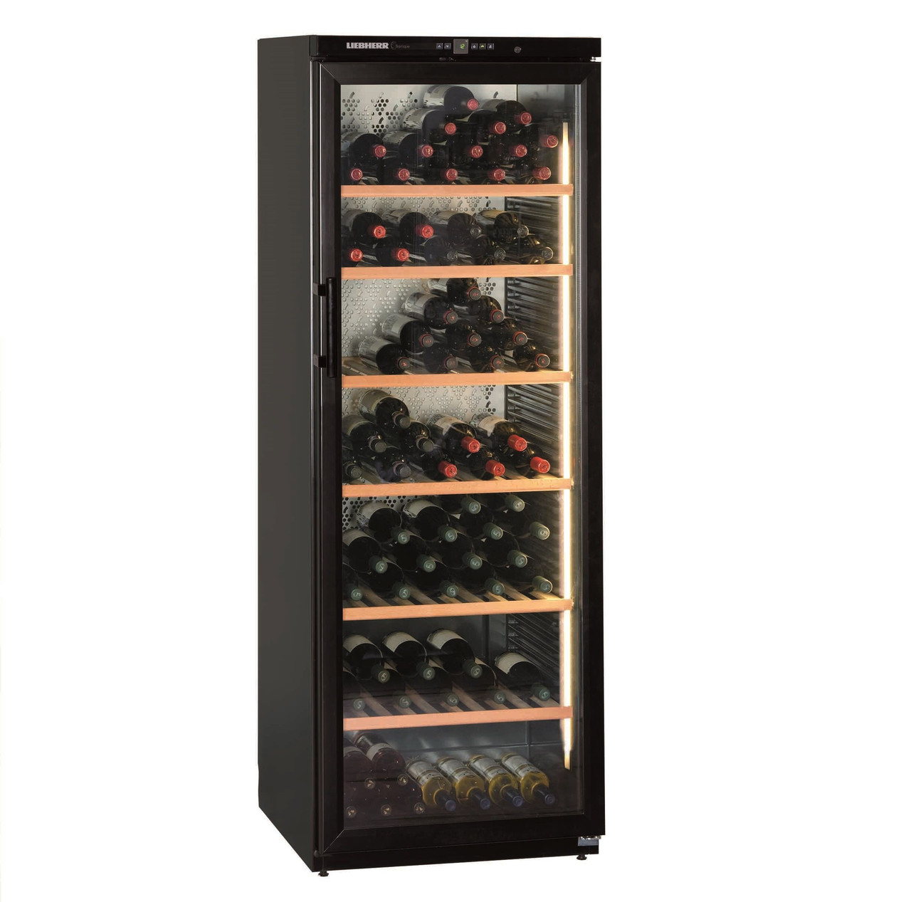 WKb 4612 - Barrique Wine Chiller, 195 Bottle, Single Zone, Glass Door, Black