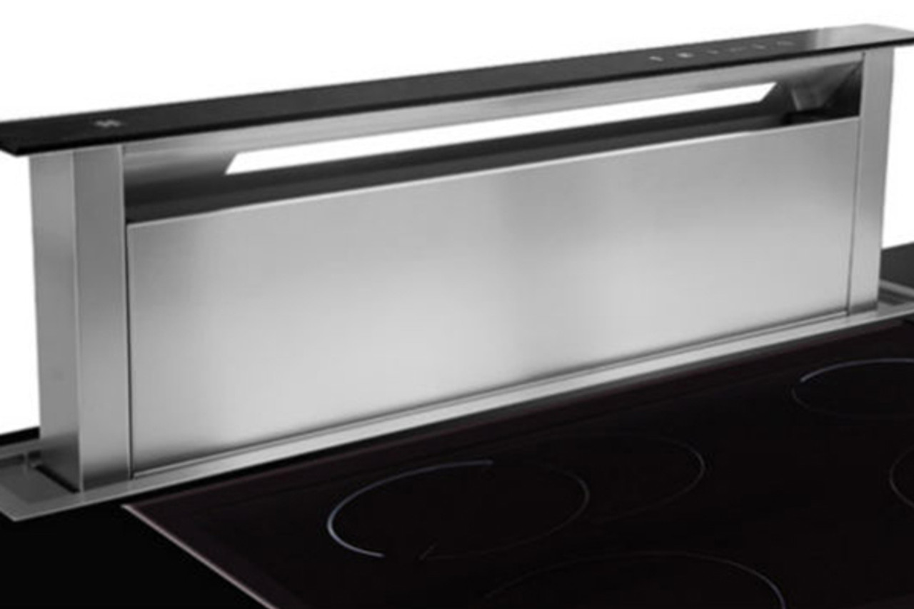 SDD2LEMTC580 - 58cm Valentina Collection Downdraft Rangehood - Black Glass Fascia / Stainless Steel Trim