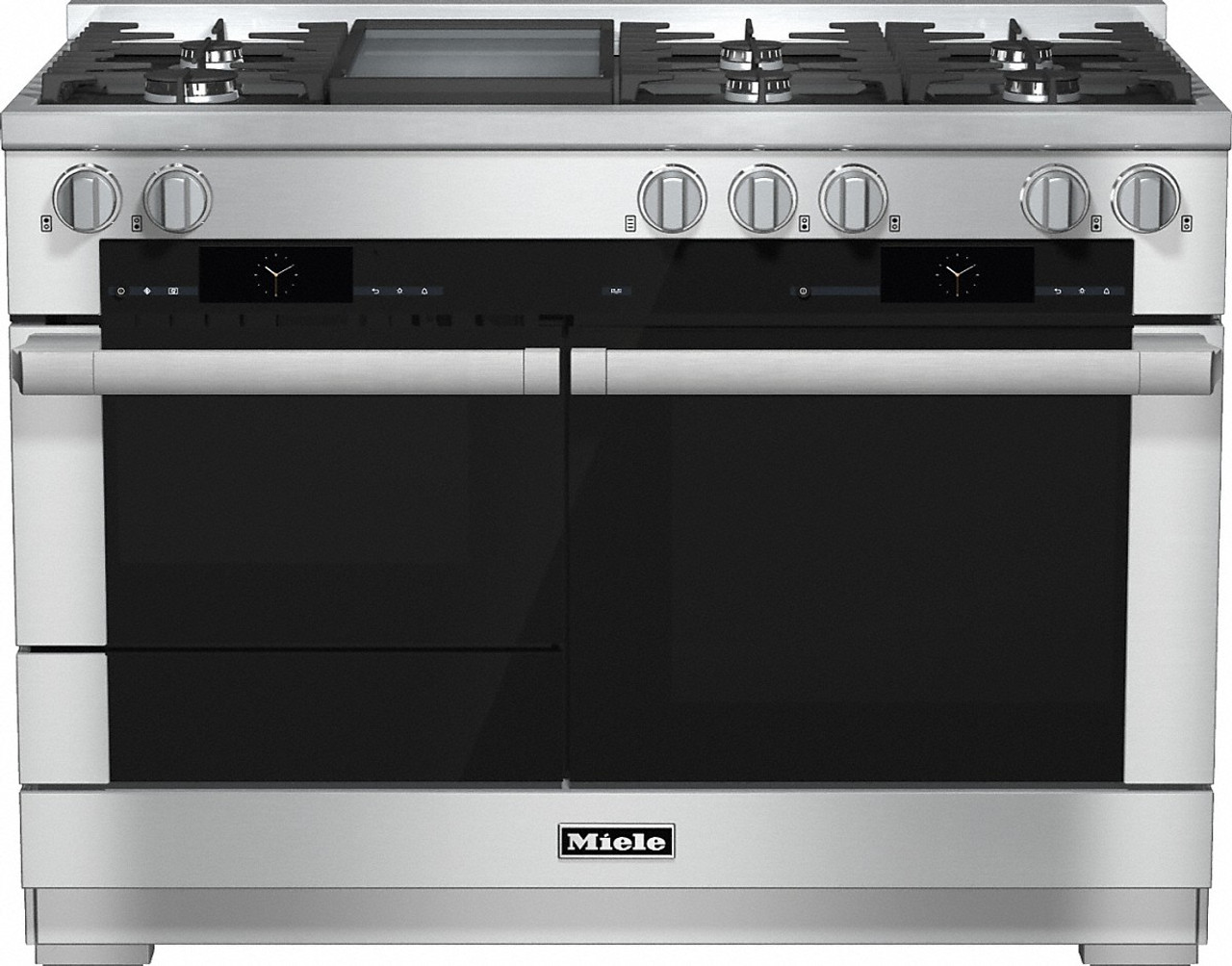 HR1956G - 120cm NatGas Freestanding Cooker, Electric Oven with Microwave, Pyrolytic Cleaning- Clean Steel