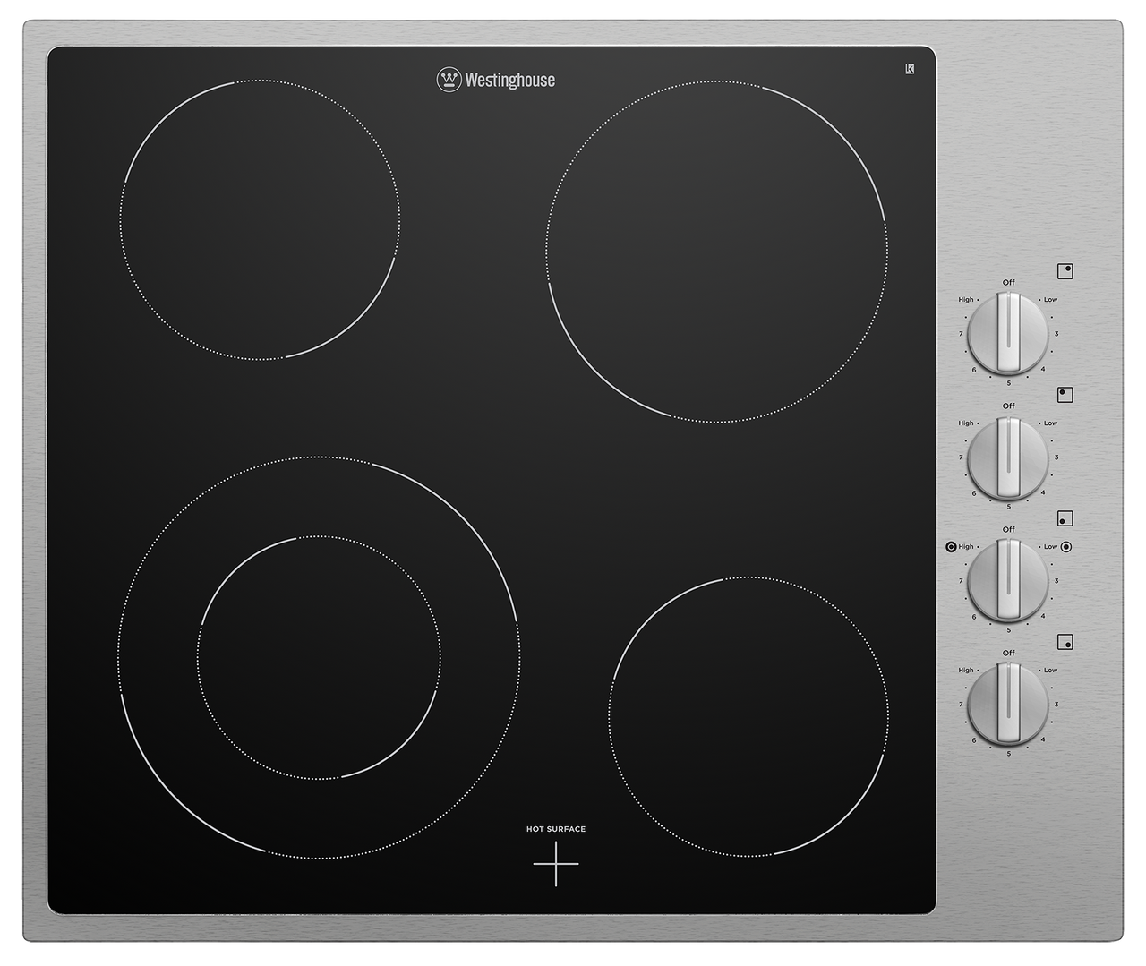 WHC642SC - 60cm 4 Zone Ceramic Cooktop With Dual Variable Zone