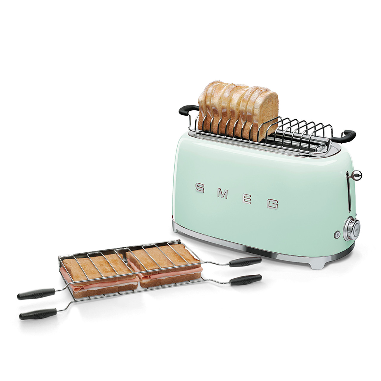 TSF02PGAU - Long Slot Toaster, 50'S Retro Style Aesthetic, PASTEL GREEN