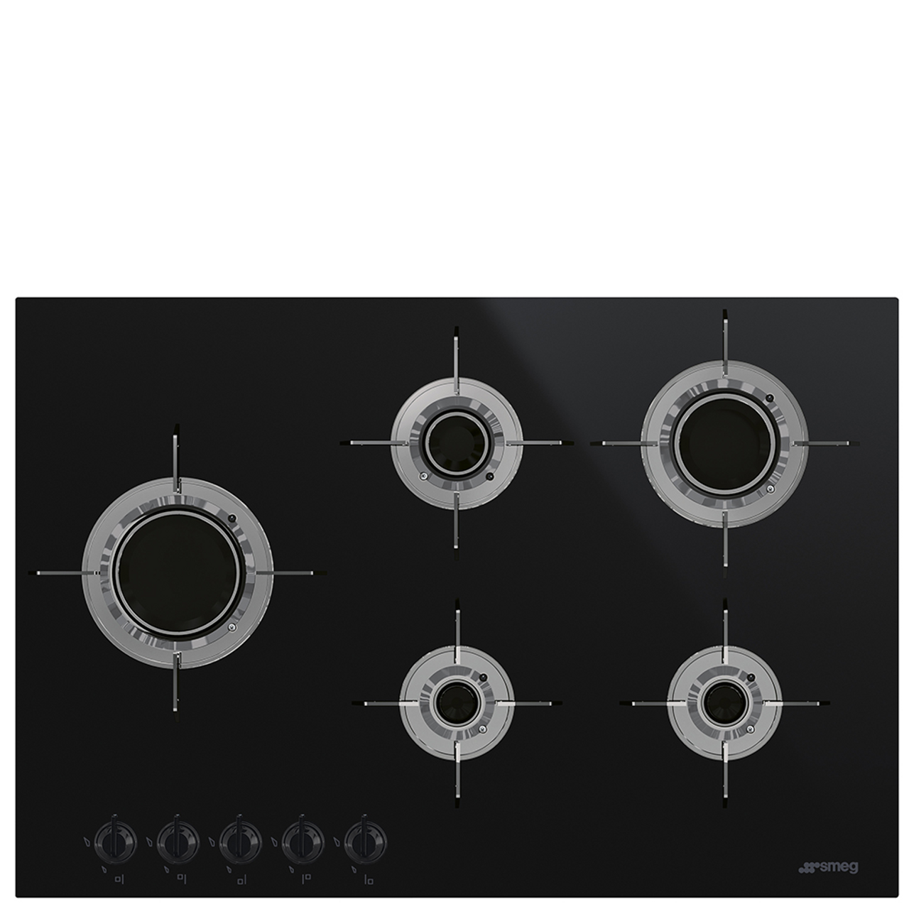 PVL675LCNAU - 75cm Dolce Stil Novo 5 Burner Blade Flame Gas Cooktop - Black Ceramic Glass