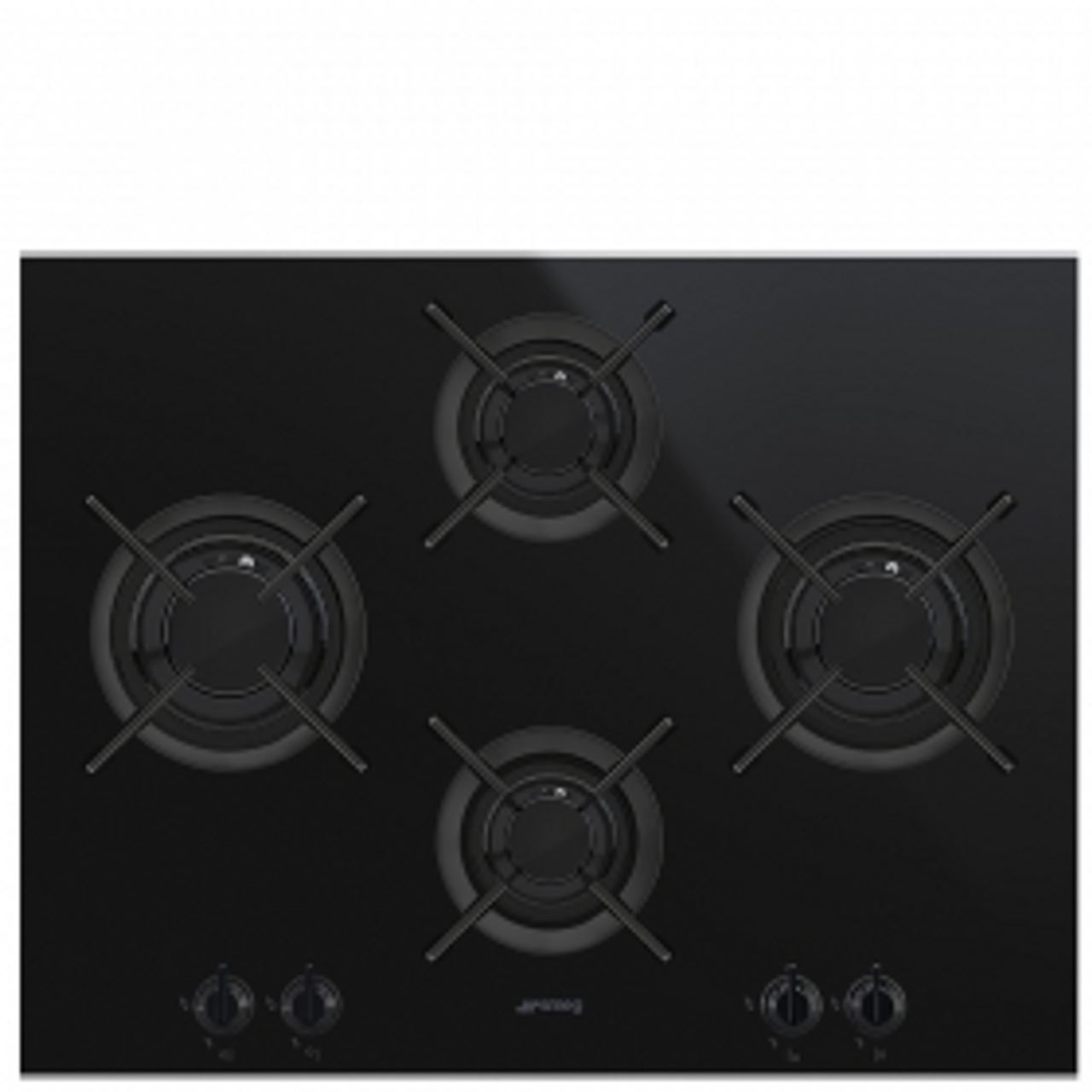 PV664LCNXAU - 65cm Dolce Stil Novo 4 Burner Gas Cooktop - Black Ceramic Glass, Stainless Steel Trim