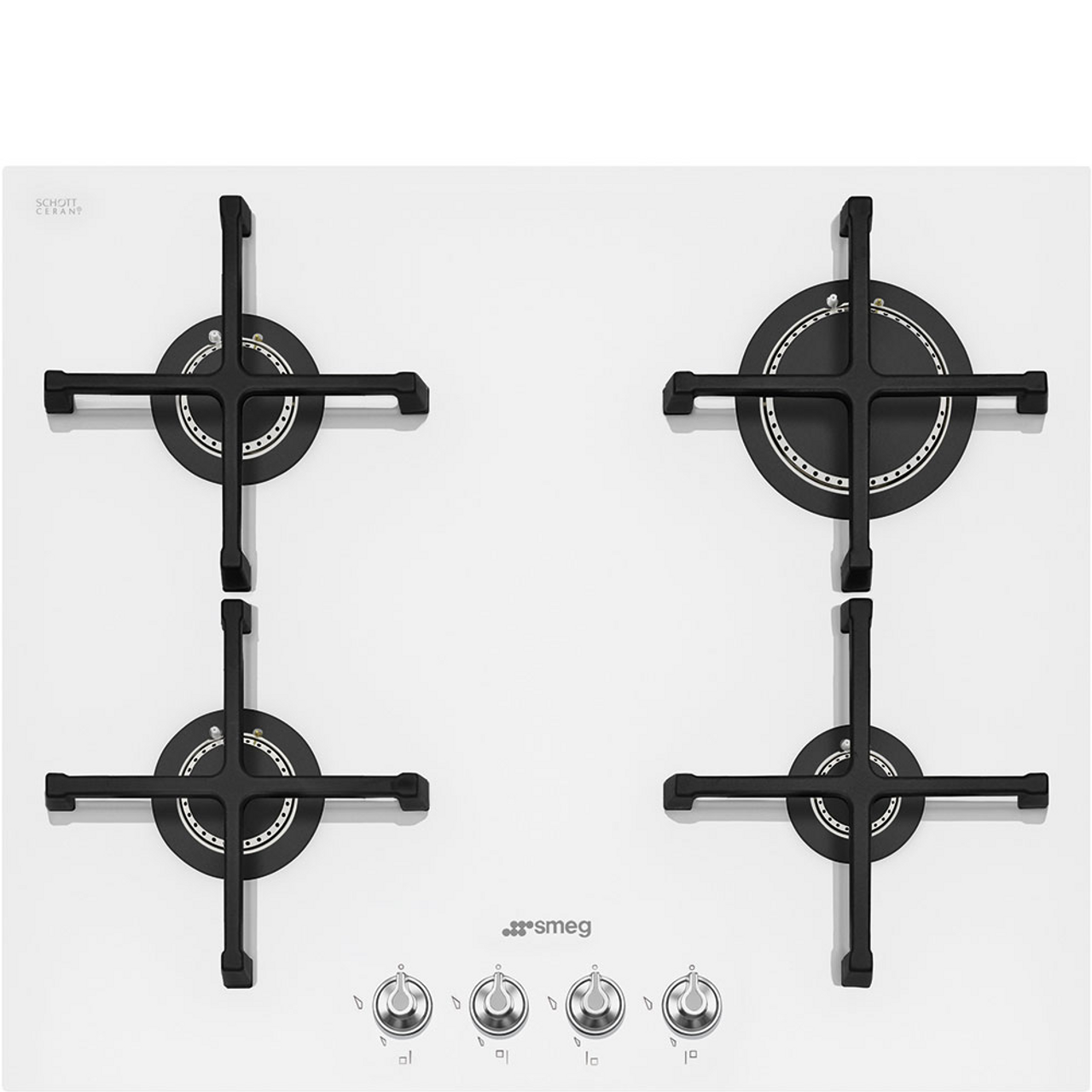 PV164CB2AU - 60cm Linea 4 Burner Gas Cooktop - White Ceramic Glass