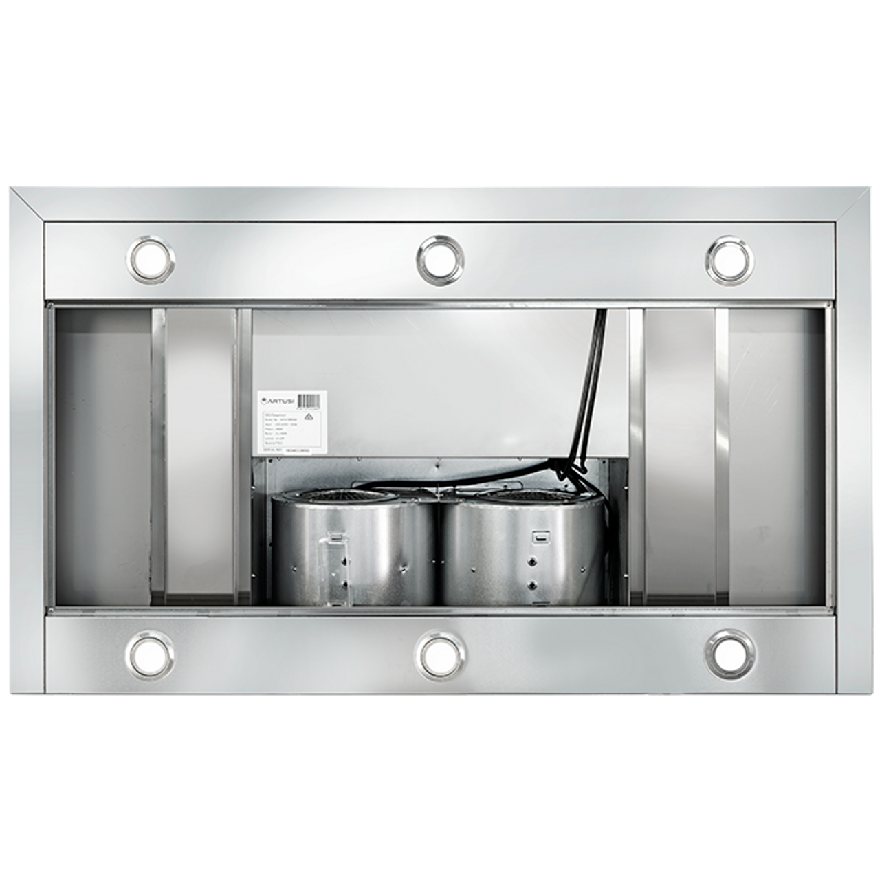 ACH12BBQB - Wall Mounted BBQ Rangehood - Stainless Steel / Black Glass