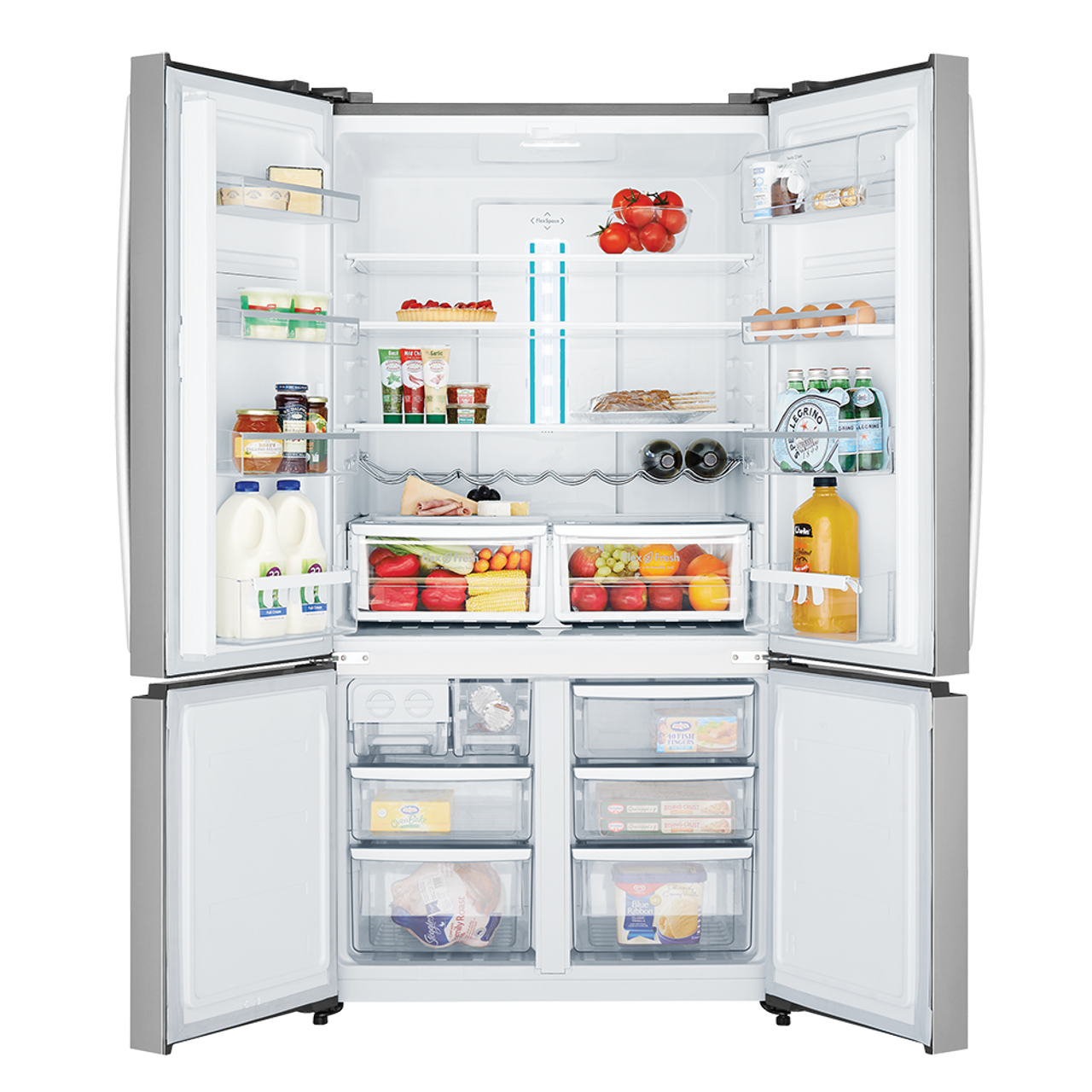 WQE6000SB - 600L Slim 4 Door French Door Fridge - Stainless Steel