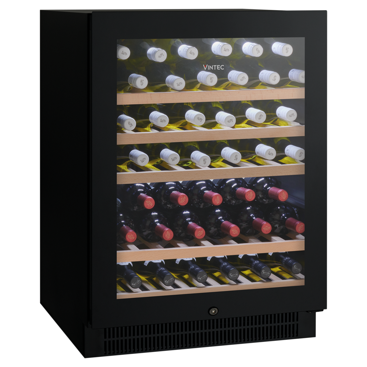 VWS050SBB-X - 50 Bottle Single Zone Cellaring or Serving Wine Cabinet - Black