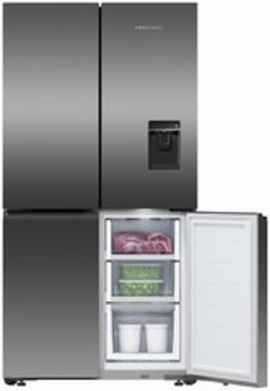 RF605QNUVB1 - 538L Quad Door Refrigerator with Ice & Water - Black Stainless Steel