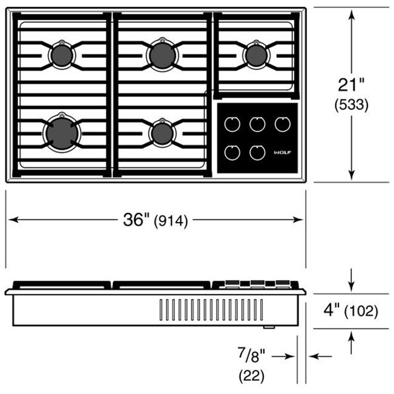 ICBCG365TSLP - 91cm Transitional Natural Gas 4 Burner Cooktop - Stainless Steel