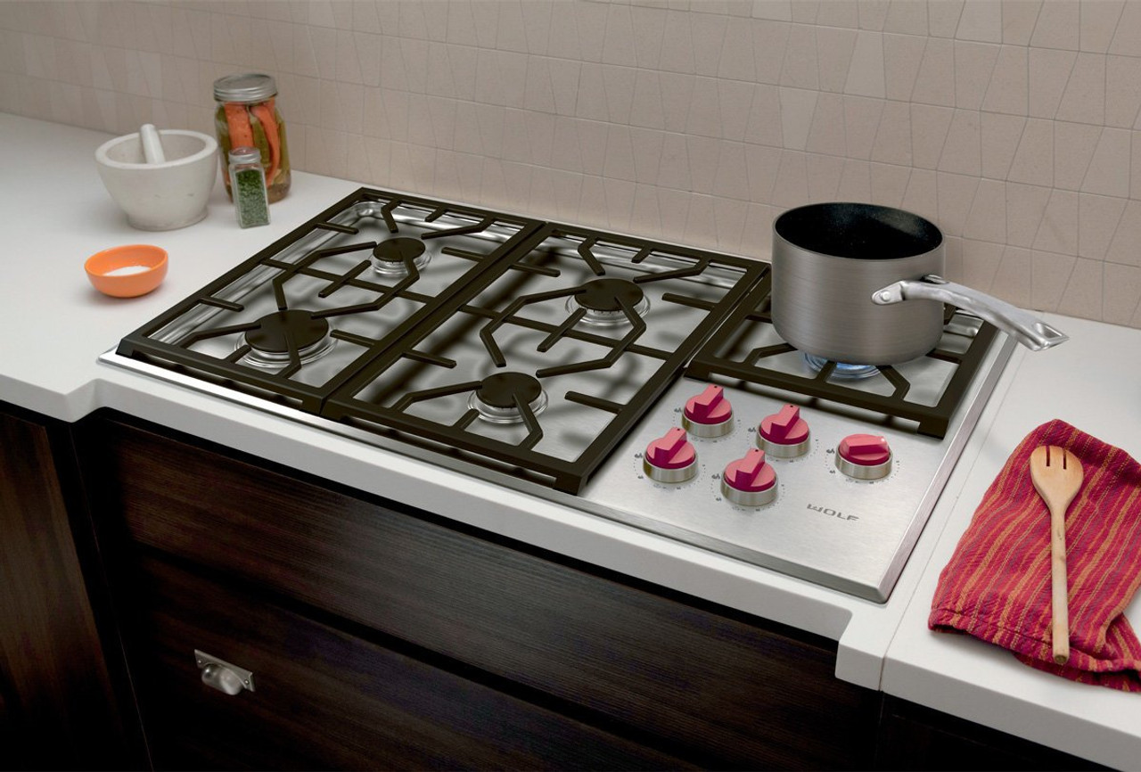 ICBCG365PS - 91cm Professional Natural Gas 5 Burner Cooktop - Stainless Steel  (Avail with Different Colour Knobs)