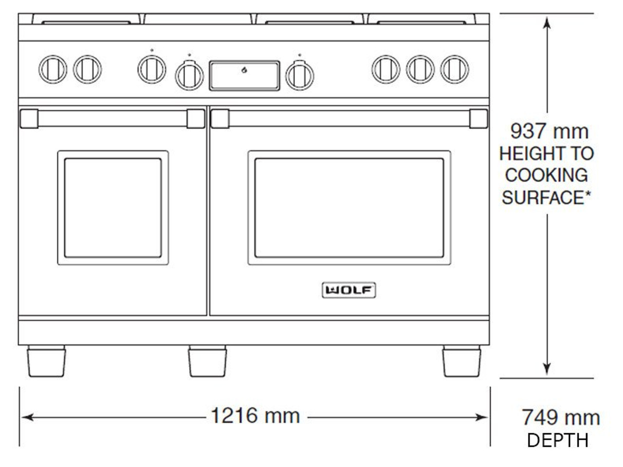 ICBDF484CG - 120cm Freestanding Cooker with Double Pyrolytic Oven, 4 NatGas Burners, Infrared Chargrill and Teppanyaki Plate - Stainless Steel (Avail with Diff Colour Knobs)