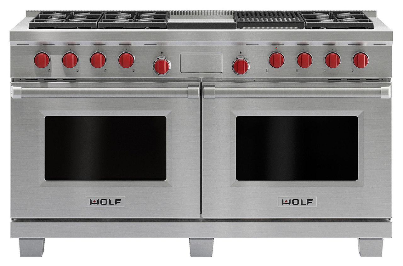 ICBDF606CG - 150cm Freestanding Cooker with Double Pyrolytic Oven, 6 NatGas Burners, Infrared Chargrill and Teppanyaki Plate - Stainless Steel (Avail with Diff Colour Knobs)