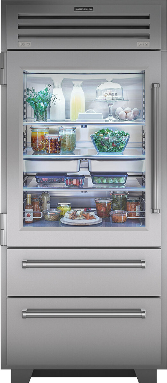 ICBPRO3650G - 660L Built-In PRO Bottom Mount Refrigerator with Glass Door - Stainless Steel, Left Hinge