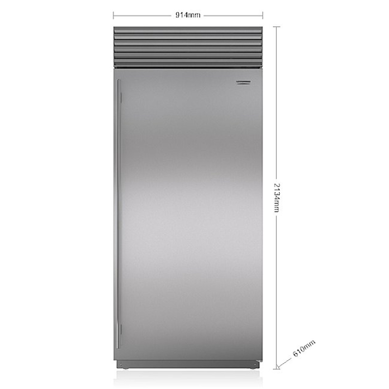 ICBBI36FSPHRH - 704L Built-In Classic Freezer with Internal Ice Maker, Pro Handle - Stainless Steel, Right Hinge