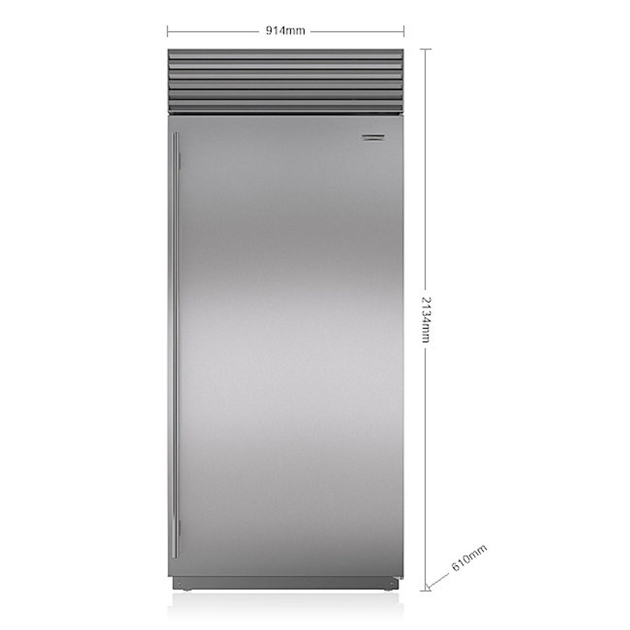 ICBBI36FSTHLH - 704L Built-In Classic Freezer with Internal Ice Maker, Tubular Handle - Stainless Steel, Left Hinge