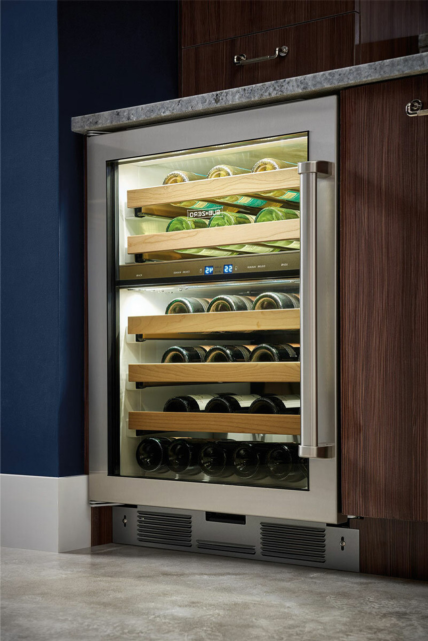 ICBUW24SPHLH - 46 Bottle Designer Built In Wine Storage Cabinet, Pro Handle - Stainless Steel, Left Hinge