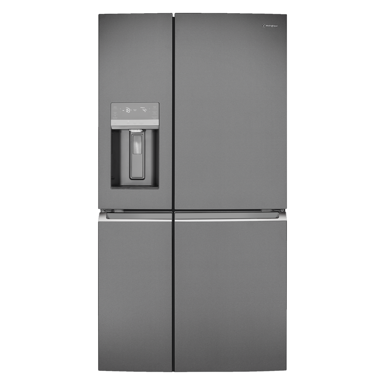 WQE6870BA - 680L 4 Door French Door Fridge, Ice & Water - Dark Stainless Steel (Ex Display Only)