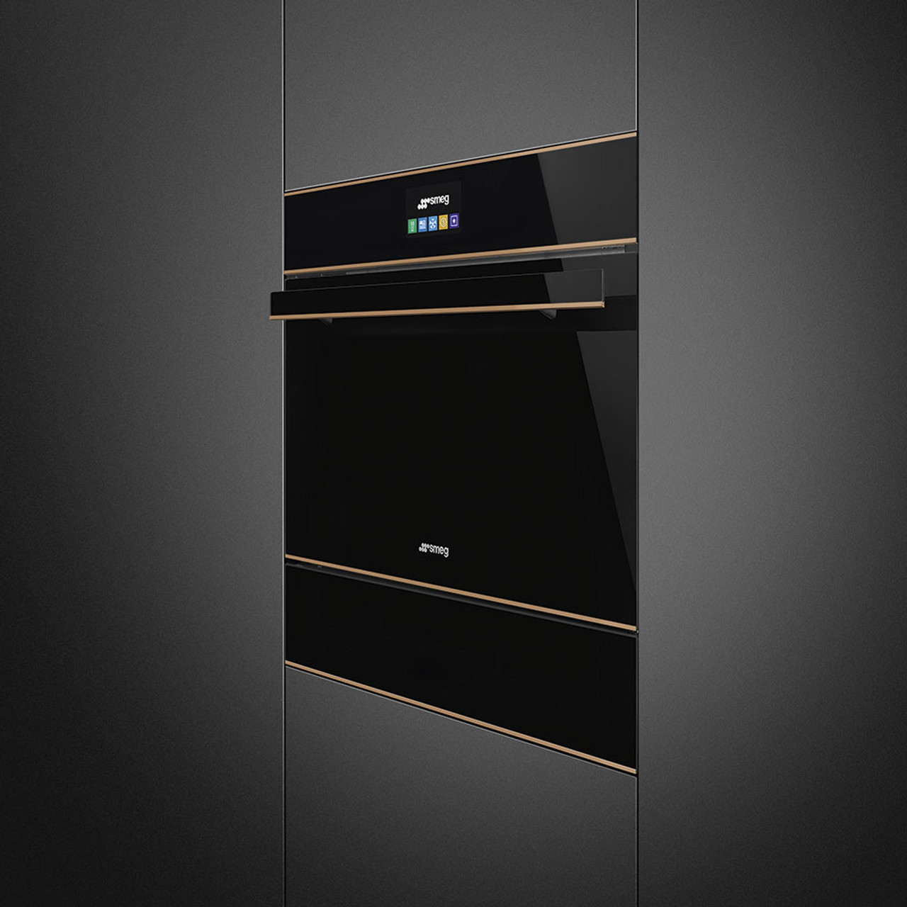 CPV615NR - 15cm Dolce Stil Novo Vacuum Drawer - Black Glass / Copper Trim