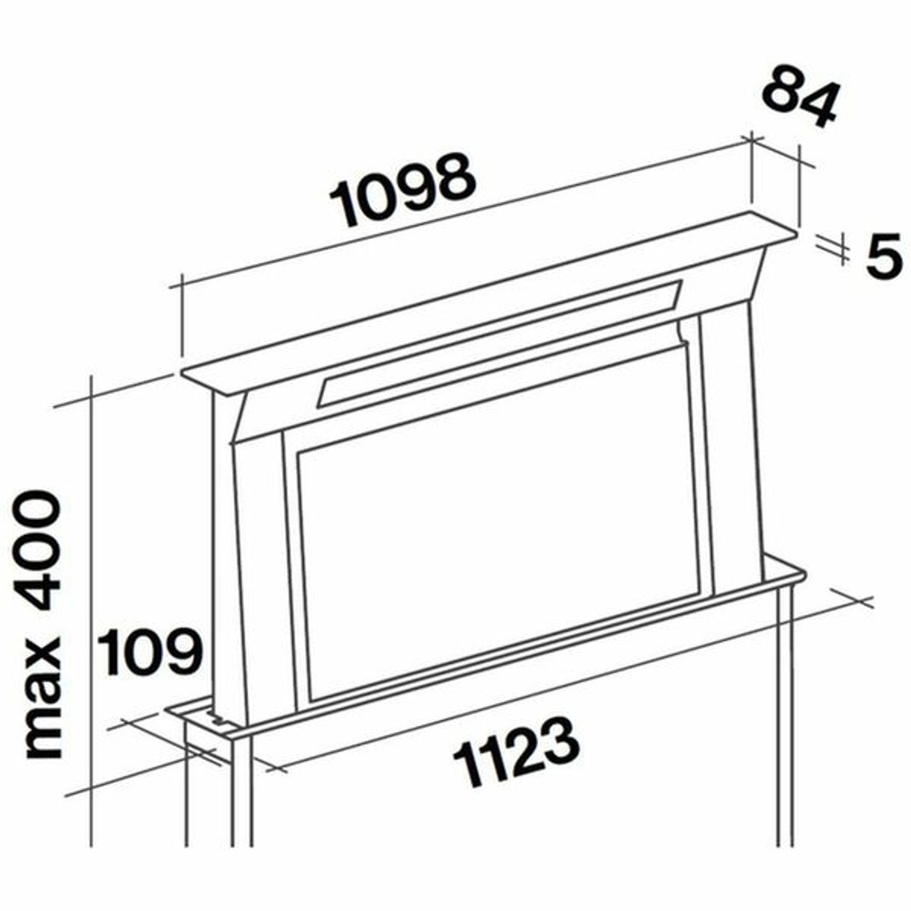 F8DD12S1-IN1300 - 120cm Designer Series Downdraft with In-line Motor - Stainless Steel