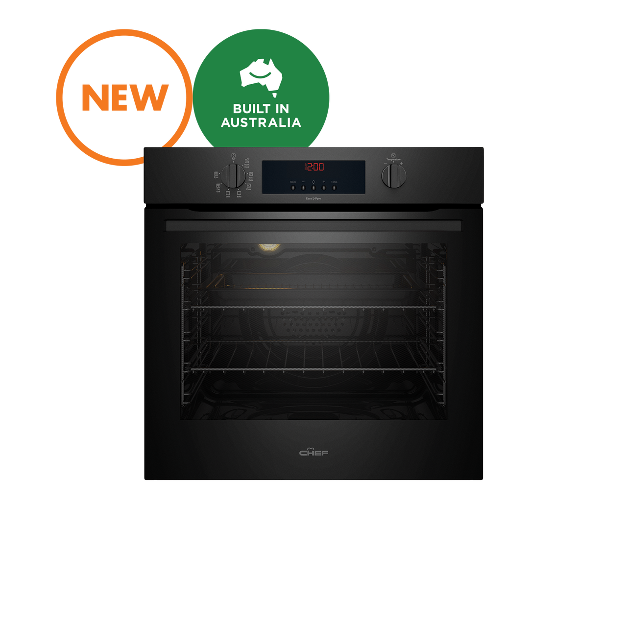 CVEP614DB - 60cm Multifunction Oven, Pyrolytic Cleaning - Black